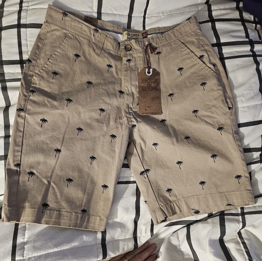 Hudson & Barrow Khaki ‘Palm Tree’ Print Golf Shorts‎ - Men’s Size 30